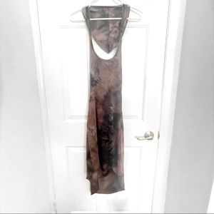 Tie Dye High Low Dress with Hood